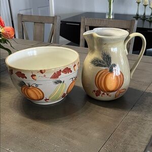 Fall Harvest Bowl & Pitcher